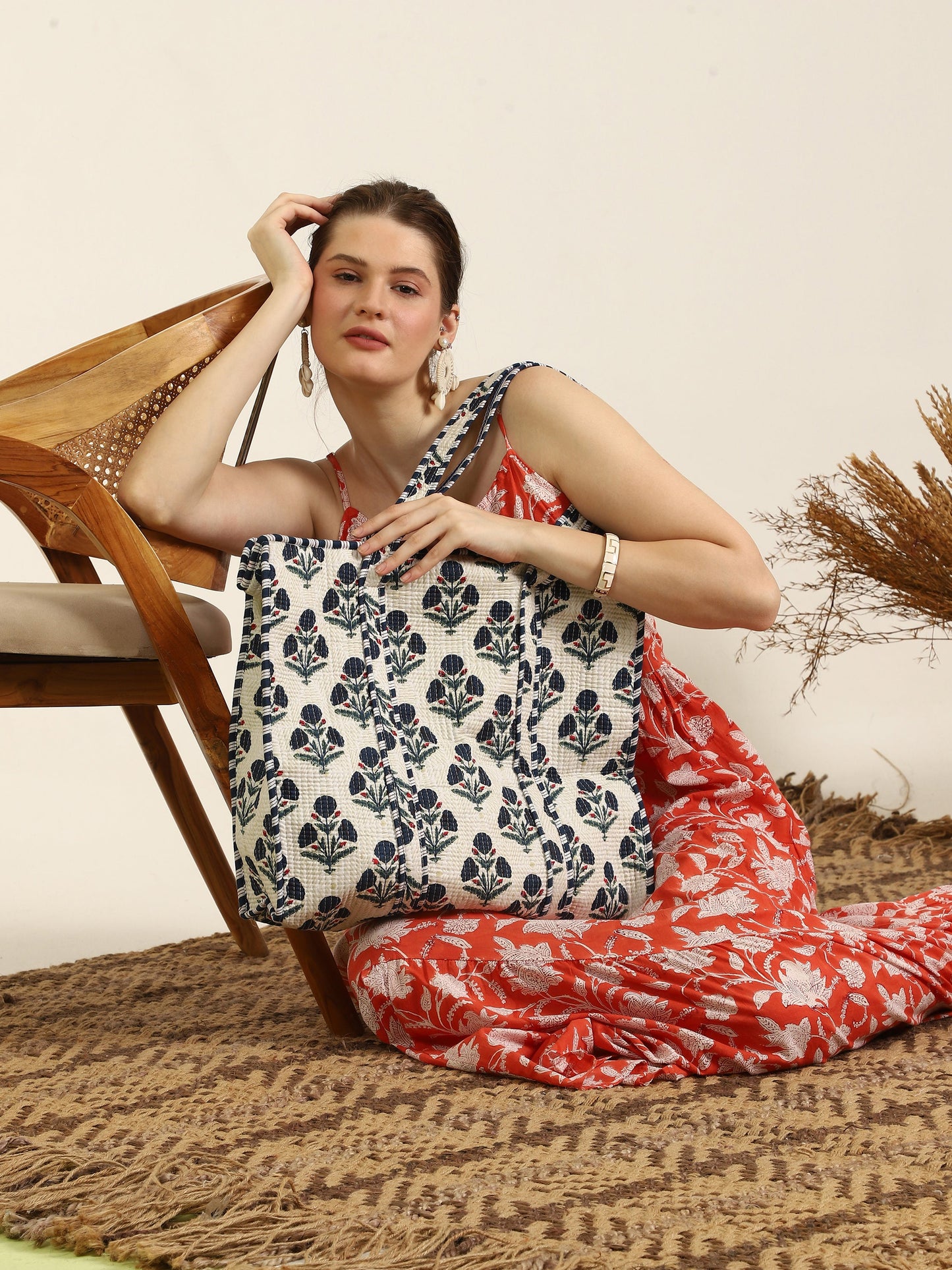 Indira Quilted Tote Bag