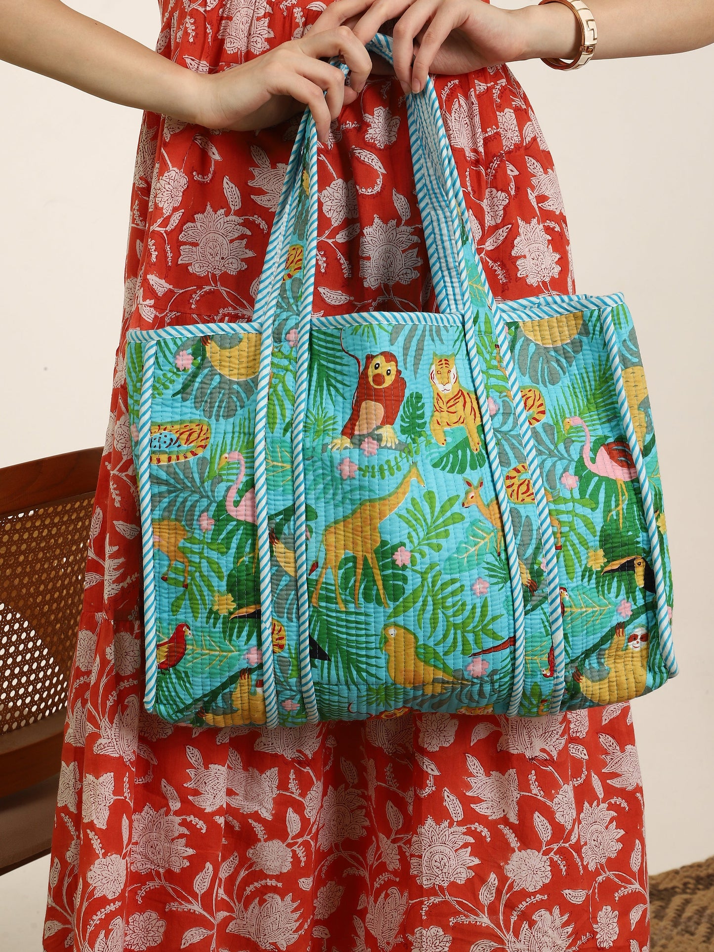 Vanika Quilted Tote Bag